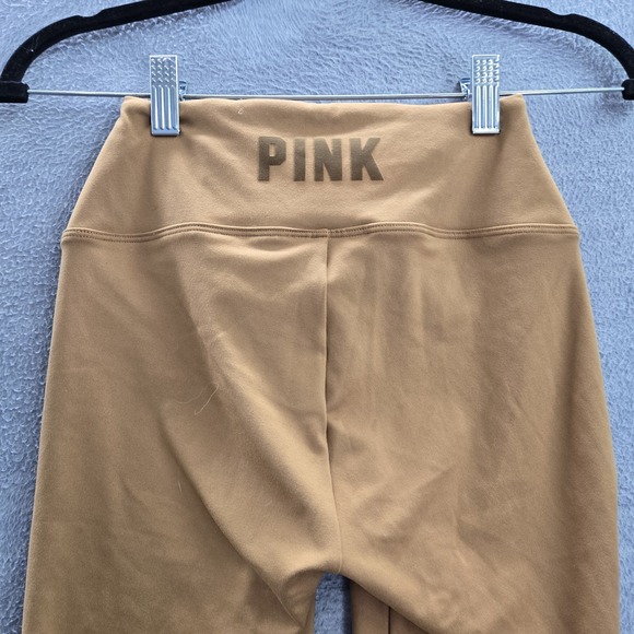 PINK Women Activewear Pants XS Brown Legging Logo Drawstring 27" NWT - Picture 13 of 14